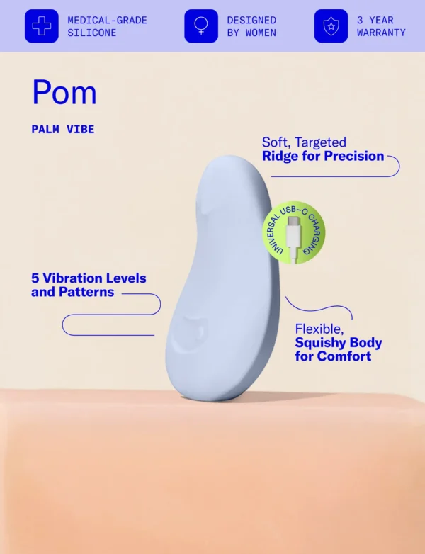 Dame | Pom Palm Vibe Flexible Clitoral Vibrator - Ice