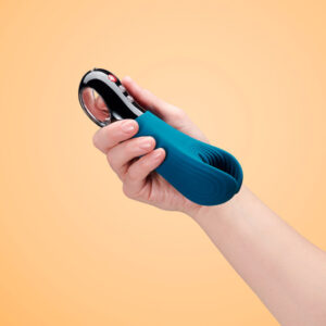 Fun Factory Manta Vibrating Penis Stroker - Deep Sea Blue