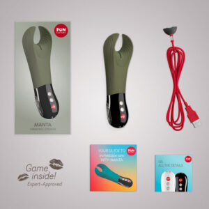 Fun Factory Manta Vibrating Penis Stroker - Moss Green