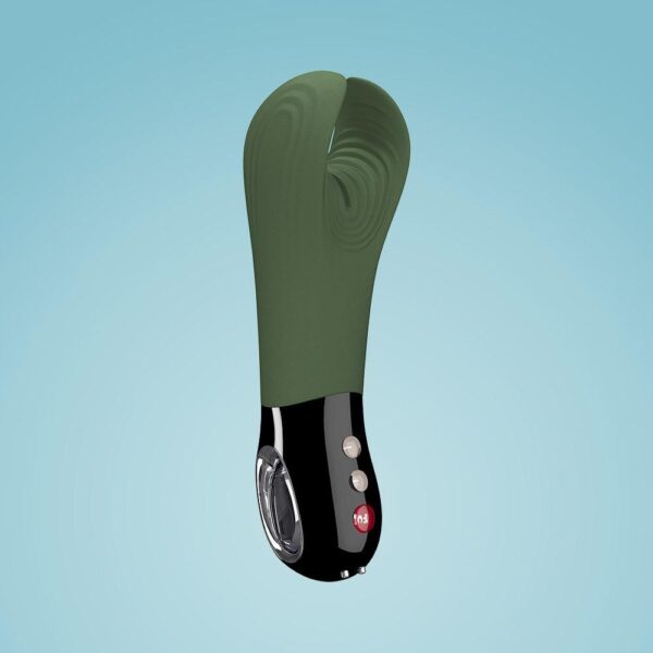 Fun Factory Manta Vibrating Penis Stroker - Moss Green