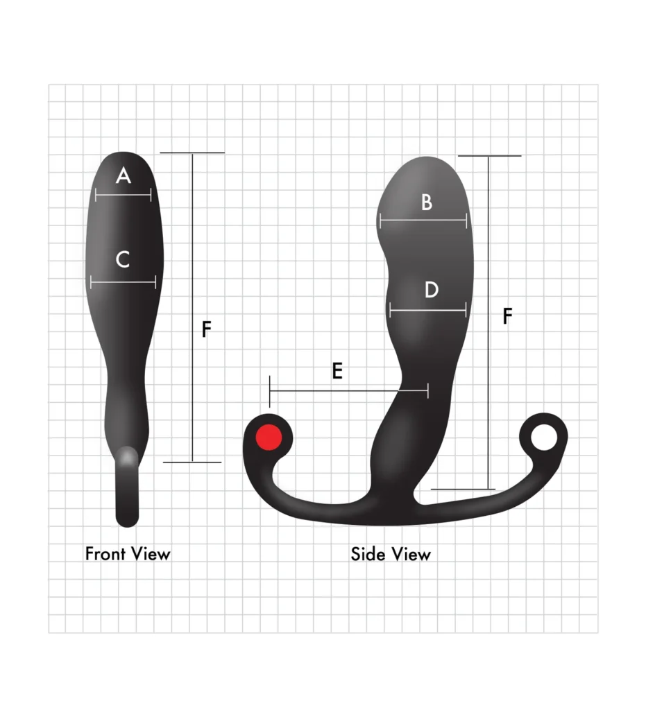 Aneros Helix Syn Trident Prostate Massager - Dimensions