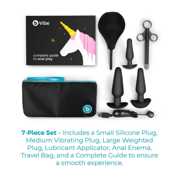 b-vibe Anal Training Kit & Education Set - Black