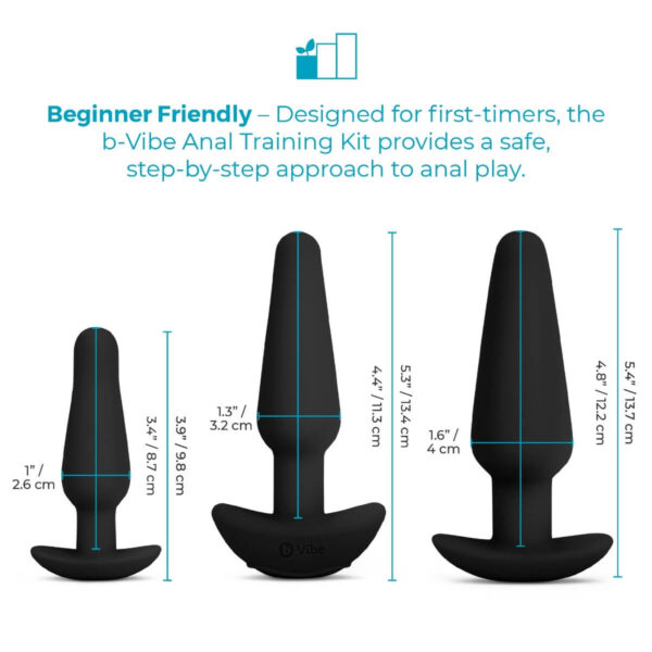 b-vibe Anal Training Kit & Education Set - Black
