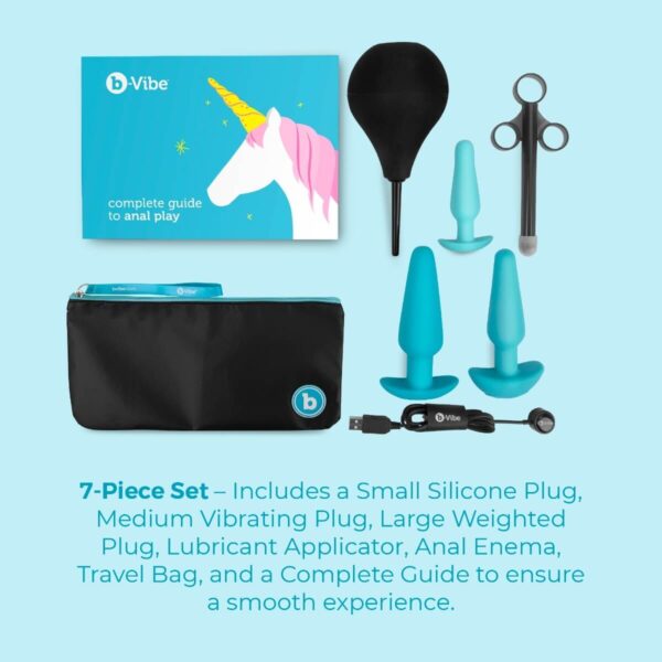 b-vibe Anal Training Kit & Education Set - Teal