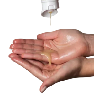 AH! Yes Soothing Plant Oil Based Lubricant's silky-smooth texture poured into hands