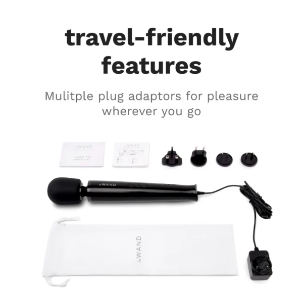 Le Wand Plug-In Vibrating Massager - Black - Travel-friendly Features
