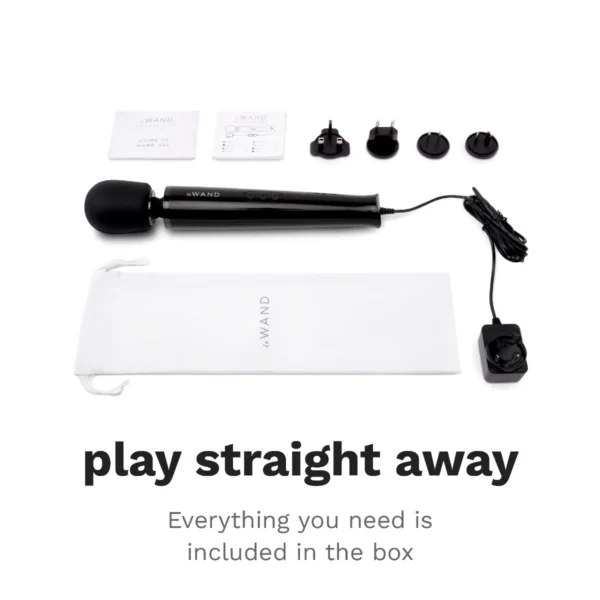 Le Wand Plug-In Vibrating Massager - Black