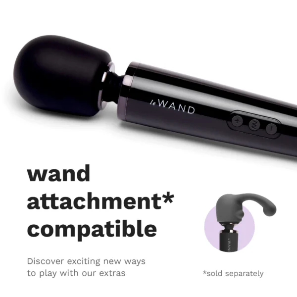 Le Wand Plug-In Vibrating Massager - Black - Wand Attachment Compatible