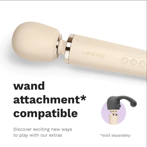 Le Wand Plug-In Vibrating Massager - Cream - Wand Attachment Compatible
