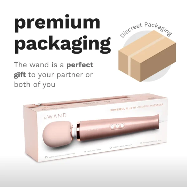 Le Wand Plug-In Vibrating Massager - Rose Gold - Premium Packaging