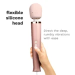 Le Wand Plug-In Vibrating Massager - Rose Gold - Flexible Silicone Head