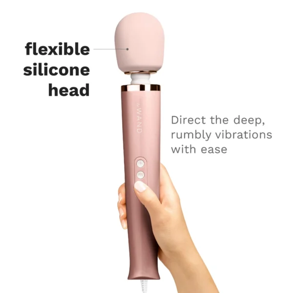 Le Wand Plug-In Vibrating Massager - Rose Gold - Flexible Silicone Head