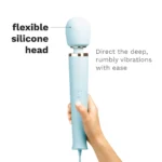 Le Wand Plug-In Vibrating Massager - Sky Blue - Flexible Silicone Head
