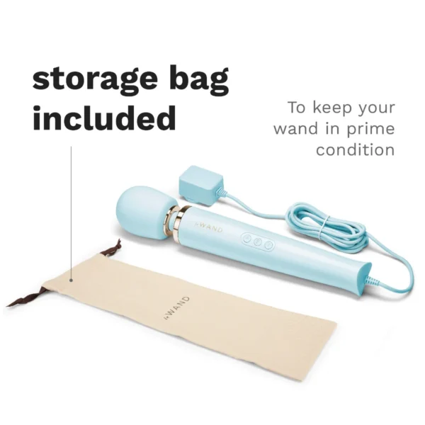Le Wand Plug-In Vibrating Massager - Sky Blue - Storage bag included