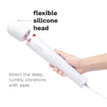 Le Wand Plug-In Vibrating Massager - White - Flexible Silicone Head