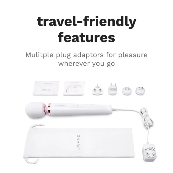 Le Wand Plug-In Vibrating Massager - White - Travel-friendly Features