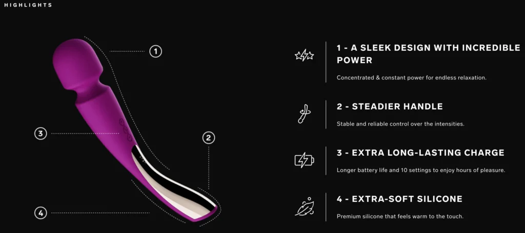 LELO Smart Wand 2 Large External Vibrator - Product Highlights