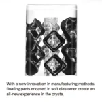 With a new innovation in manufacturing methods, floating parts encased in the Tenga Crysta Block's soft elastomer create an all-new experience in the crysta.