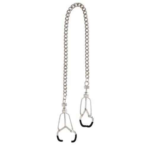 BDSM Nipple Clamps And Nipple Suckers Set With Chain Clip Enhancer Metal US