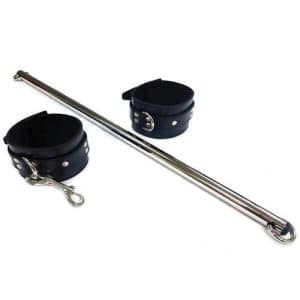 Rouge Leather Expandable Spreader Bar and Cuffs Set