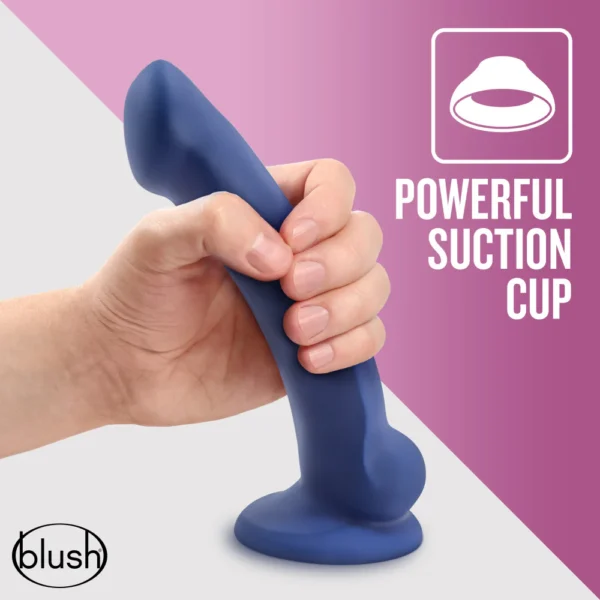 Avant By Blush | Ergo Mini - Artisan 7-inch Thin Dildo with Suction Cup Base - Indigo D10