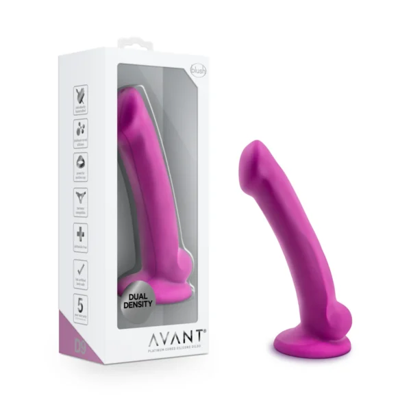 Avant By Blush | Ergo Mini - Artisan 7-inch Thin Dildo with Suction Cup Base - Violet D9