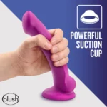 Avant By Blush | Ergo Mini - Artisan 7-inch Thin Dildo with Suction Cup Base - Violet D9