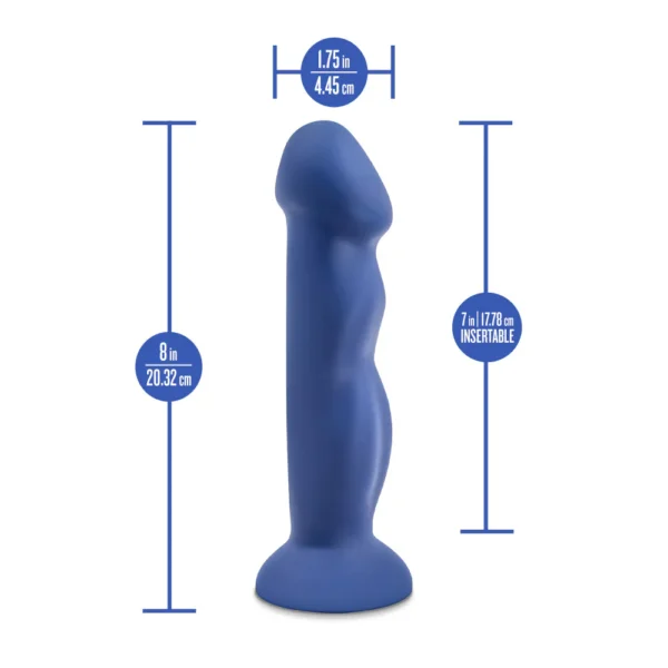 Avant By Blush | Suko - Artisan 8-inch Curved P-Spot & G-Spot Dildo with Suction Cup Base - Indigo D12