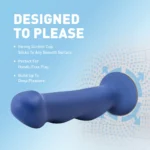 Avant By Blush | Suko - Artisan 8-inch Curved P-Spot & G-Spot Dildo with Suction Cup Base - Indigo D12
