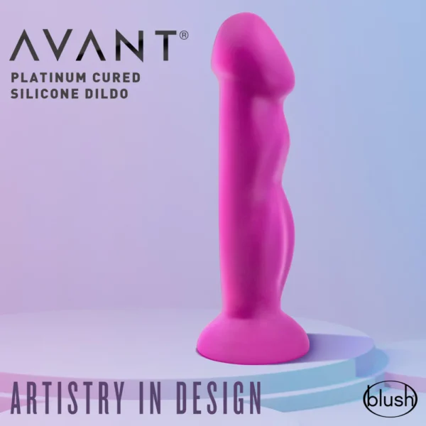 Avant By Blush | Suko - Artisan 8-inch Curved P-Spot & G-Spot Dildo with Suction Cup Base - Violet D11