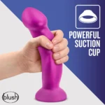 Avant By Blush | Suko - Artisan 8-inch Curved P-Spot & G-Spot Dildo with Suction Cup Base - Violet D11