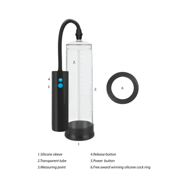 Pumped by Shots - Extreme Power Rechargeable Automatic Penis Pump - Clear