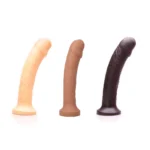 Tantus Uncut Dual-Density Realistic Uncircumcised Dildos Cream, Honey, and Espresso