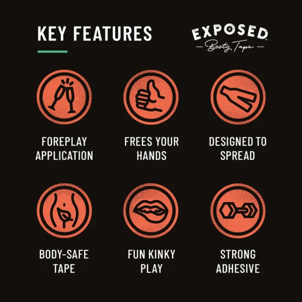 Couples Co. Exposed Booty Tape Butt Cheek Spreader - Key Features