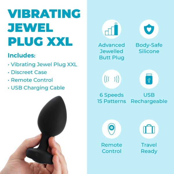 b-vibe vibrating jewel advanced plug - Black