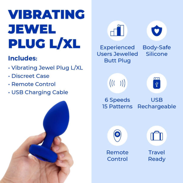 b-vibe vibrating jewel experienced plug - Navy