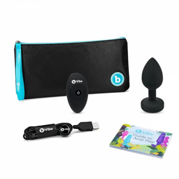 b-vibe vibrating jewel intermediate plug - Black