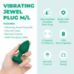 b-vibe vibrating jewel intermediate plug - Emerald