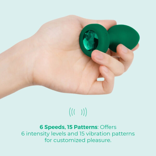 b-vibe vibrating jewel intermediate plug - Emerald