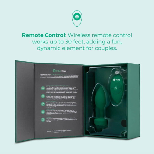 b-vibe vibrating jewel intermediate plug - Emerald