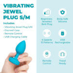 b-vibe vibrating jewel butt plug for beginners - Teal