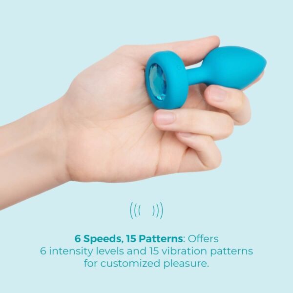 b-vibe vibrating jewel butt plug for beginners - Teal