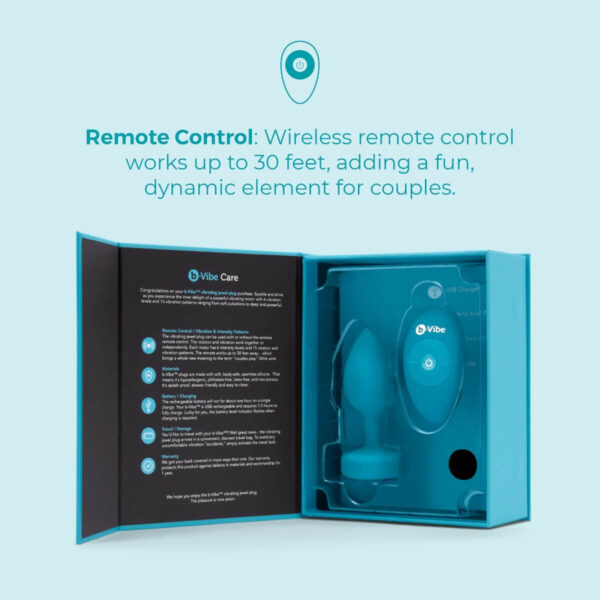 b-vibe vibrating jewel butt plug for beginners - Teal