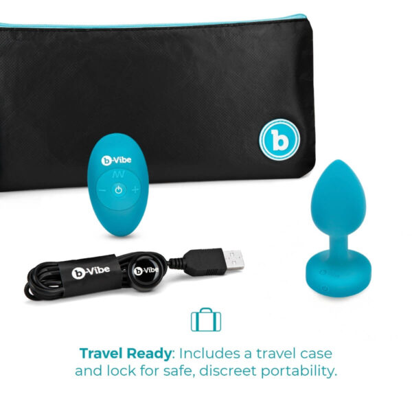 b-vibe vibrating jewel butt plug for beginners - Teal
