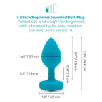 b-vibe vibrating jewel butt plug for beginners - Teal