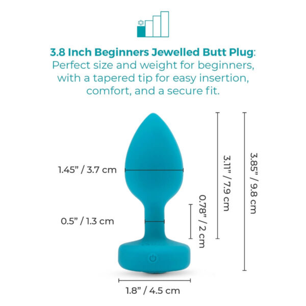 b-vibe vibrating jewel butt plug for beginners - Teal