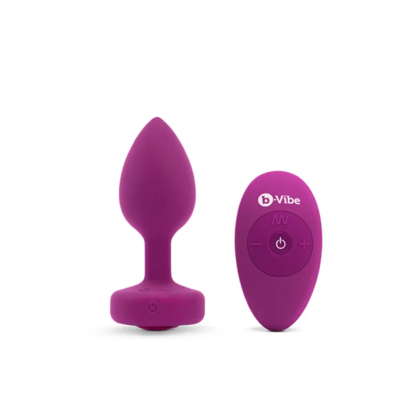 b-vibe vibrating jewel butt plug for beginners - Fuchsia