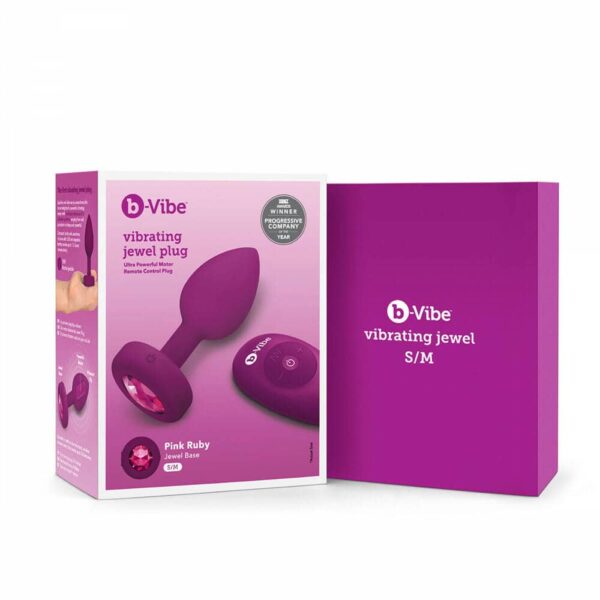 b-vibe vibrating jewel butt plug for beginners - Fuchsia