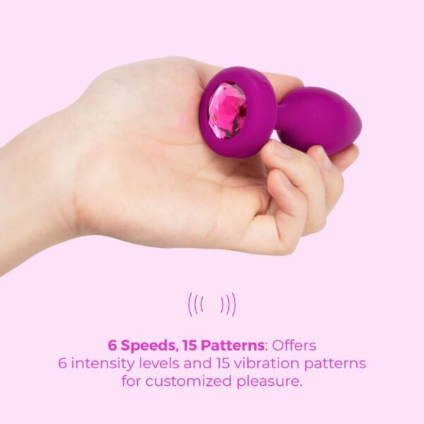 b-vibe vibrating jewel butt plug for beginners - Fuchsia