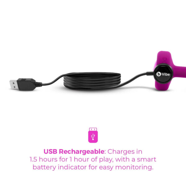 b-vibe vibrating jewel butt plug for beginners - Fuchsia